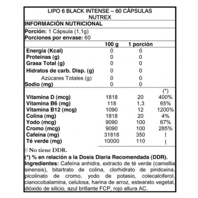 LIPO 6 BLACK INTENSE AMERICANO 60 CÁPSULAS