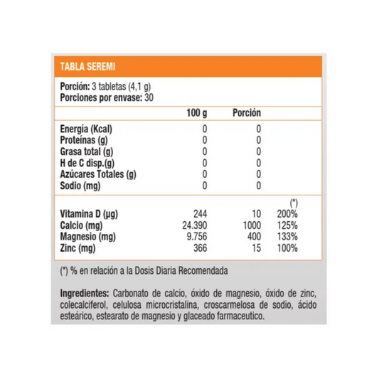 Calcio Magnesio Zinc + Vitamina D3